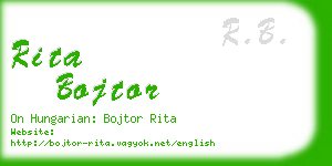 rita bojtor business card